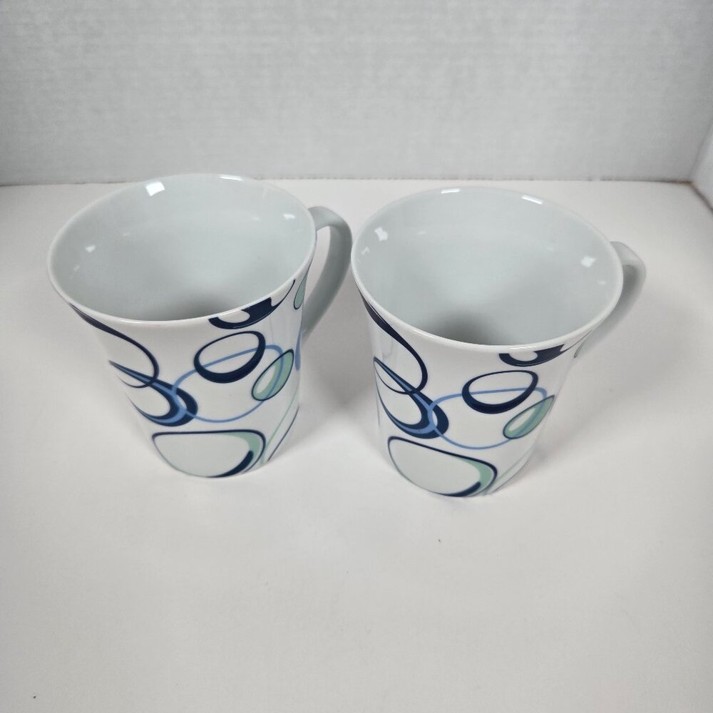 Two Home Accents Spiral Design Coffee Tea Mugs